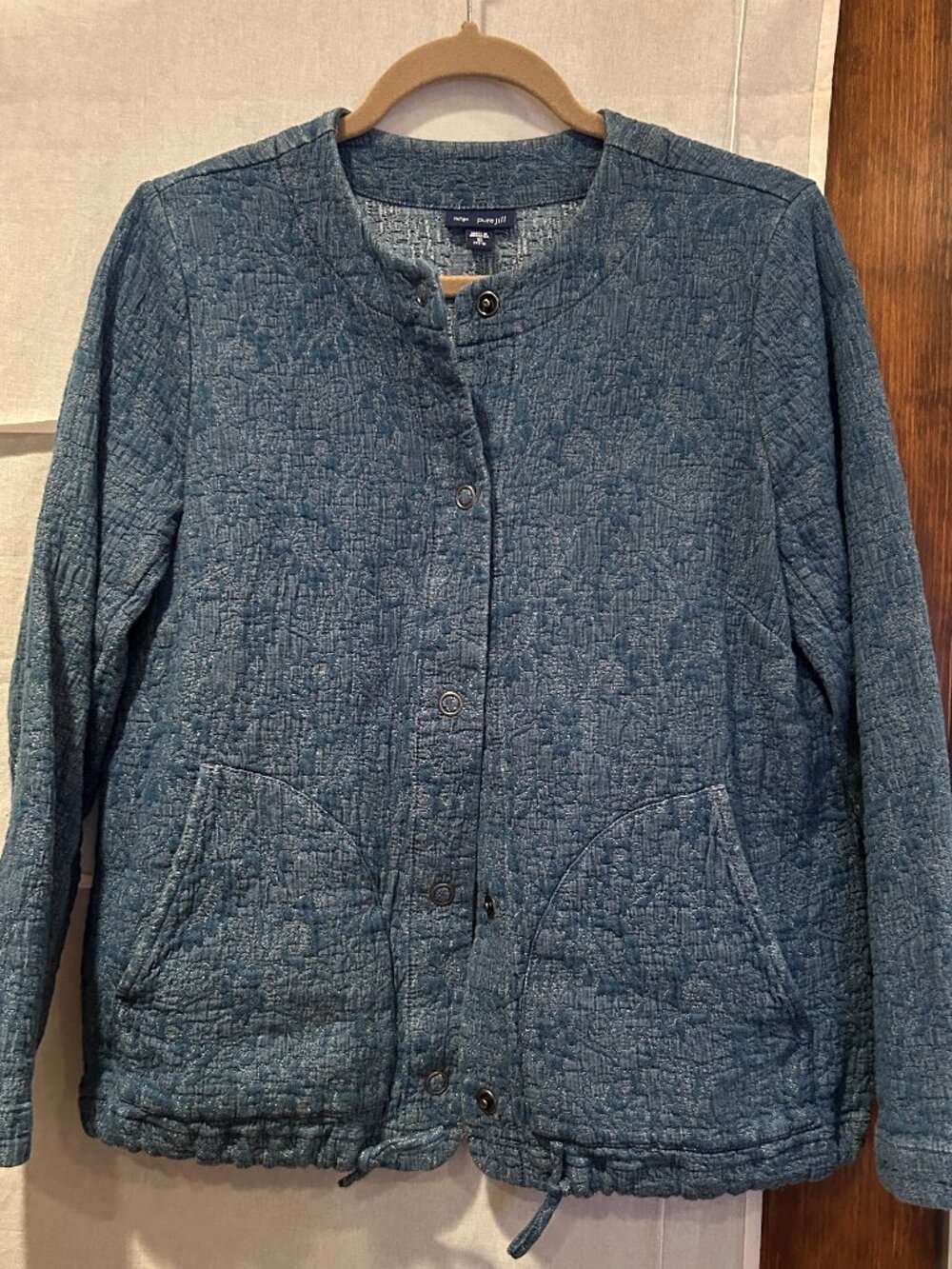 J. Jill Purejill Indigo Quilted Demin Jacket / blazer NWOT